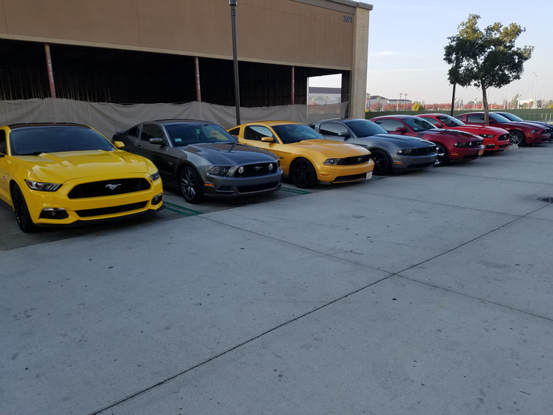 The Mustangs were all at one end in a group